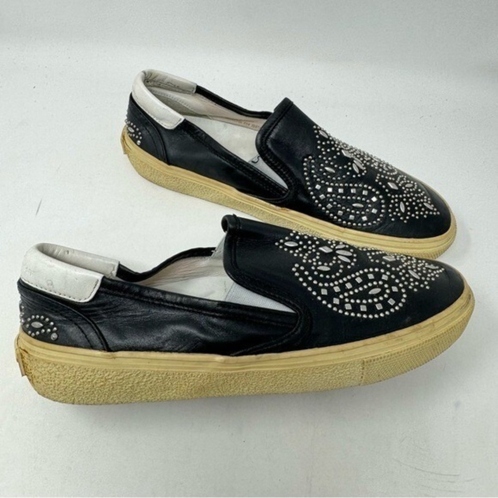 Authentic Saint Laurent Bandana Studded Leather Skate Shoes Noir size 36 - Picture 2 of 9